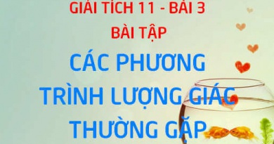 Bài tập phương trình lượng giác thường gặp, phương trình bậc nhất sinx và cosx - Giải tích 11 bài 3